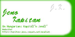 jeno kapitan business card